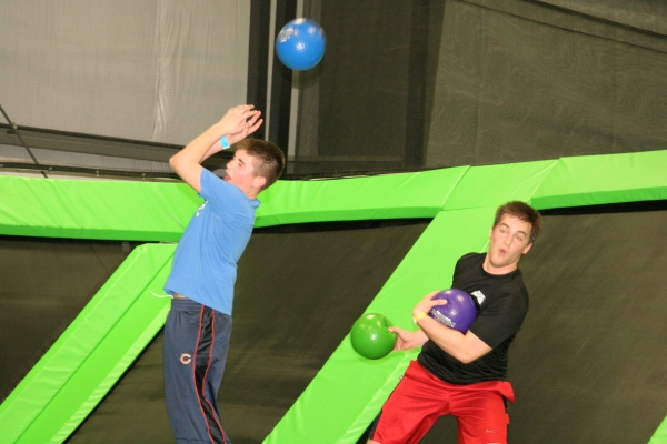 Two Boys Catching Dodgeballs